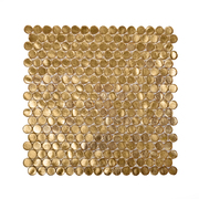 Apollo Tile Sample of Sun Reflection 12.2"x12.2" Penny Round Glass Mosaic Tile APLAPN9905EC04 Sample